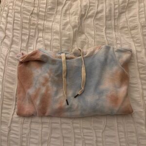 Out From Under Jenny Fleece Cropped Hoodie Multi Tie Dye